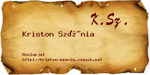 Kriston Szénia névjegykártya